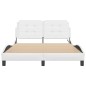 vidaXL Estructura cama con luces LED cuero sintético blanco 120x200 cm vidaXL Estructura cama con luces LED cuero sintético blanco 120x200 cm
