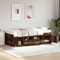 vidaXL Tumbona con cajones madera ingeniería roble ahumado 90x190 cm vidaXL Tumbona con cajones madera ingeniería roble ahumado 90x190 cm