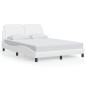 vidaXL Estructura cama con luces LED cuero sintético blanco 140x190 cm vidaXL Estructura cama con luces LED cuero sintético blanco 140x190 cm