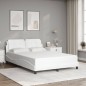 vidaXL Estructura cama con luces LED cuero sintético blanco 140x190 cm vidaXL Estructura cama con luces LED cuero sintético blanco 140x190 cm