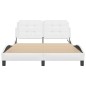 vidaXL Estructura cama con luces LED cuero sintético blanco 140x190 cm vidaXL Estructura cama con luces LED cuero sintético blanco 140x190 cm