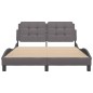 vidaXL Estructura cama con luces LED cuero sintético gris 140x190 cm