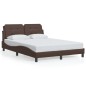 vidaXL Estructura cama con luces LED cuero sintético marrón 140x200 cm vidaXL Estructura cama con luces LED cuero sintético marrón 140x200 cm