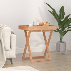 vidaXL Mesa bandeja plegable madera maciza nogal 52x36x56,5 cm