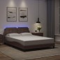 vidaXL Estructura cama con luces LED cuero sintético marrón 140x200 cm vidaXL Estructura cama con luces LED cuero sintético marrón 140x200 cm