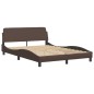 vidaXL Estructura cama con luces LED cuero sintético marrón 140x200 cm vidaXL Estructura cama con luces LED cuero sintético marrón 140x200 cm