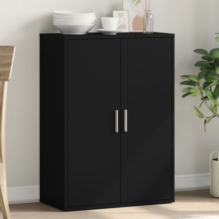 vidaXL Aparador de madera de ingeniería negro 60x31x84 cm