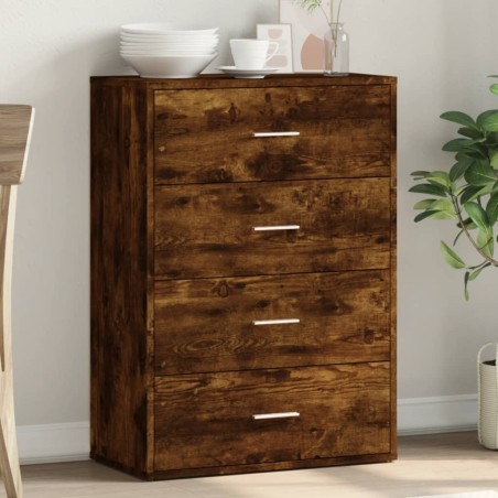 vidaXL Aparador de madera de ingeniería roble ahumado 60x31x84 cm