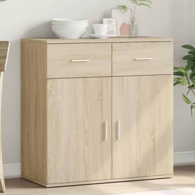 vidaXL Aparador de madera de ingeniería roble Sonoma 79x38x80 cm vidaXL Aparador de madera de ingeniería roble Sonoma 79x38x80 cm
