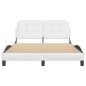 vidaXL Estructura de cama cabecero cuero sintético blanco 120x200 cm
