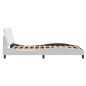 vidaXL Estructura de cama cabecero cuero sintético blanco 120x200 cm