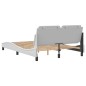 vidaXL Estructura de cama cabecero cuero sintético blanco 120x200 cm