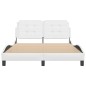 vidaXL Estructura de cama cabecero cuero sintético blanco 140x190 cm vidaXL Estructura de cama cabecero cuero sintético blanco 140x190 cm