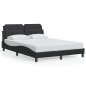 vidaXL Estructura de cama con cabecero cuero sintético negro 140x200cm vidaXL Estructura de cama con cabecero cuero sintético negro 140x200cm