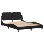 vidaXL Estructura de cama con cabecero cuero sintético negro 140x200cm vidaXL Estructura de cama con cabecero cuero sintético negro 140x200cm