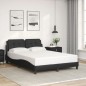 vidaXL Estructura de cama con cabecero cuero sintético negro 140x200cm vidaXL Estructura de cama con cabecero cuero sintético negro 140x200cm