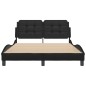 vidaXL Estructura de cama con cabecero cuero sintético negro 140x200cm vidaXL Estructura de cama con cabecero cuero sintético negro 140x200cm