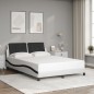 vidaXL Estructura cama cabecero cuero sintético blanco negro 140x200cm vidaXL Estructura cama cabecero cuero sintético blanco negro 140x200cm