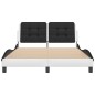 vidaXL Estructura cama cabecero cuero sintético blanco negro 140x200cm vidaXL Estructura cama cabecero cuero sintético blanco negro 140x200cm