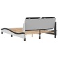 vidaXL Estructura cama cabecero cuero sintético blanco negro 140x200cm vidaXL Estructura cama cabecero cuero sintético blanco negro 140x200cm