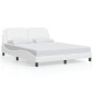 vidaXL Estructura de cama cabecero cuero sintético blanco 160x200 cm vidaXL Estructura de cama cabecero cuero sintético blanco 160x200 cm