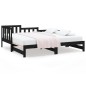 vidaXL Sofá cama extraíble madera maciza de pino negro 2x(90x200) cm vidaXL Sofá cama extraíble madera maciza de pino negro 2x(90x200) cm