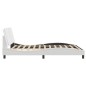 vidaXL Estructura de cama cabecero cuero sintético blanco 160x200 cm vidaXL Estructura de cama cabecero cuero sintético blanco 160x200 cm