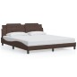 vidaXL Estructura de cama cabecero cuero sintético marrón 180x200 cm vidaXL Estructura de cama cabecero cuero sintético marrón 180x200 cm