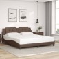 vidaXL Estructura de cama cabecero cuero sintético marrón 180x200 cm vidaXL Estructura de cama cabecero cuero sintético marrón 180x200 cm