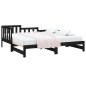 vidaXL Sofá cama extraíble madera maciza de pino negro 2x(90x200) cm vidaXL Sofá cama extraíble madera maciza de pino negro 2x(90x200) cm