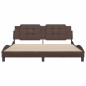 vidaXL Estructura de cama cabecero cuero sintético marrón 180x200 cm vidaXL Estructura de cama cabecero cuero sintético marrón 180x200 cm