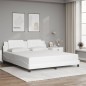 vidaXL Estructura de cama cabecero cuero sintético blanco 180x200 cm vidaXL Estructura de cama cabecero cuero sintético blanco 180x200 cm