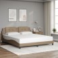vidaXL Estructura de cama cabecero cuero sintético capuchino 180x200cm