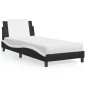 vidaXL Cama con colchón cuero sintético negro y blanco 80x200 cm vidaXL Cama con colchón cuero sintético negro y blanco 80x200 cm
