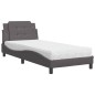 vidaXL Cama con colchón cuero sintético gris 90x190 cm vidaXL Cama con colchón cuero sintético gris 90x190 cm