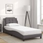 vidaXL Cama con colchón cuero sintético gris 90x190 cm vidaXL Cama con colchón cuero sintético gris 90x190 cm