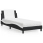 vidaXL Cama con colchón cuero sintético negro y blanco 90x190 cm vidaXL Cama con colchón cuero sintético negro y blanco 90x190 cm
