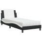 vidaXL Cama con colchón cuero sintético negro y blanco 90x190 cm vidaXL Cama con colchón cuero sintético negro y blanco 90x190 cm