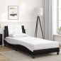 vidaXL Cama con colchón cuero sintético negro y blanco 90x190 cm vidaXL Cama con colchón cuero sintético negro y blanco 90x190 cm