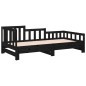 vidaXL Sofá cama extraíble madera maciza de pino negro 2x(90x200) cm vidaXL Sofá cama extraíble madera maciza de pino negro 2x(90x200) cm