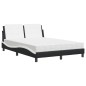 vidaXL Cama con colchón cuero sintético negro y blanco 120x200 cm