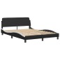 vidaXL Cama con colchón cuero sintético negro y blanco 120x200 cm