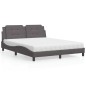 vidaXL Cama con colchón cuero sintético gris 160x200 cm vidaXL Cama con colchón cuero sintético gris 160x200 cm