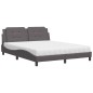 vidaXL Cama con colchón cuero sintético gris 160x200 cm vidaXL Cama con colchón cuero sintético gris 160x200 cm