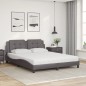 vidaXL Cama con colchón cuero sintético gris 160x200 cm vidaXL Cama con colchón cuero sintético gris 160x200 cm