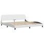 vidaXL Cama con colchón cuero sintético blanco 200x200 cm vidaXL Cama con colchón cuero sintético blanco 200x200 cm
