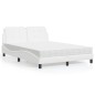 vidaXL Cama con colchón cuero sintético blanco 140x190 cm vidaXL Cama con colchón cuero sintético blanco 140x190 cm