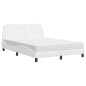 vidaXL Cama con colchón cuero sintético blanco 140x190 cm vidaXL Cama con colchón cuero sintético blanco 140x190 cm