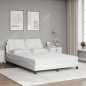 vidaXL Cama con colchón cuero sintético blanco 140x190 cm vidaXL Cama con colchón cuero sintético blanco 140x190 cm