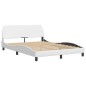 vidaXL Cama con colchón cuero sintético blanco 140x190 cm vidaXL Cama con colchón cuero sintético blanco 140x190 cm